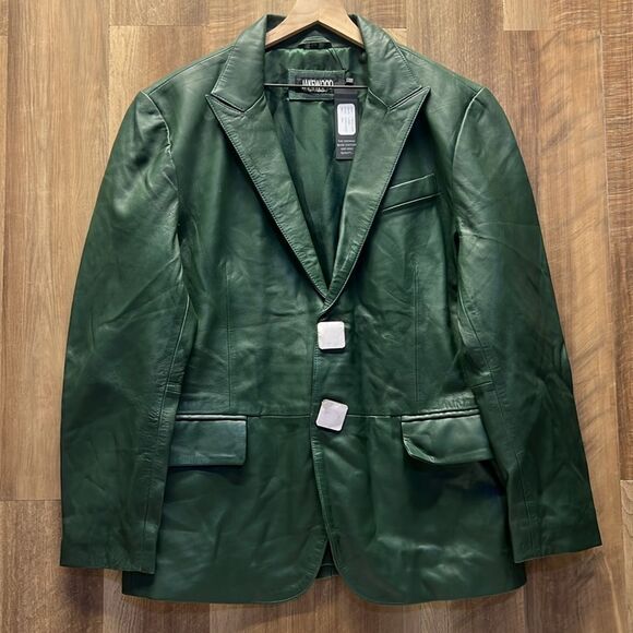 JAKEWOOD - Buttersoft Leather Blazer Style # 7000 in Green - Picture 4 of 8